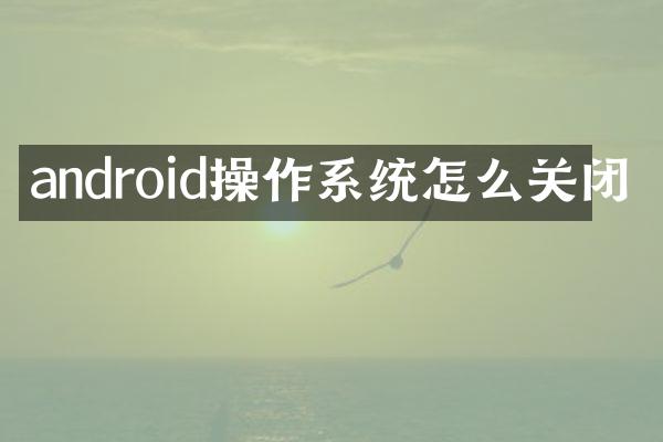 android操作系统怎么关闭