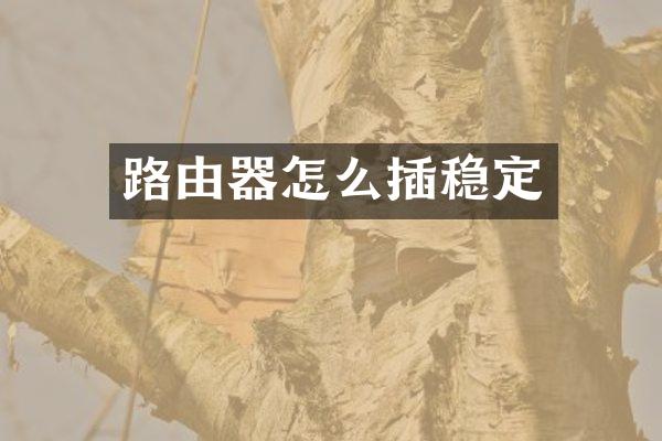 路由器怎么插稳定