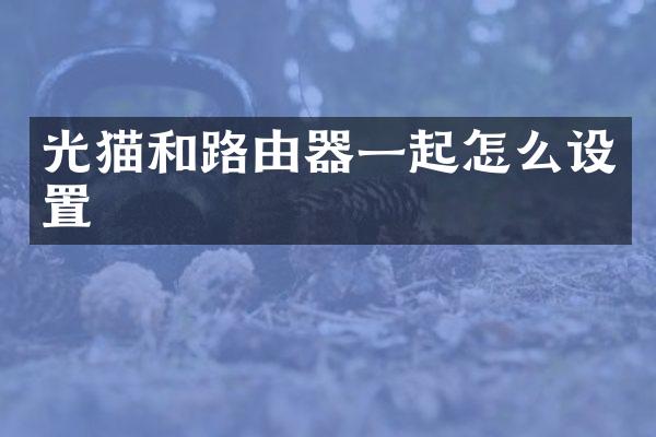 光猫和路由器一起怎么设置