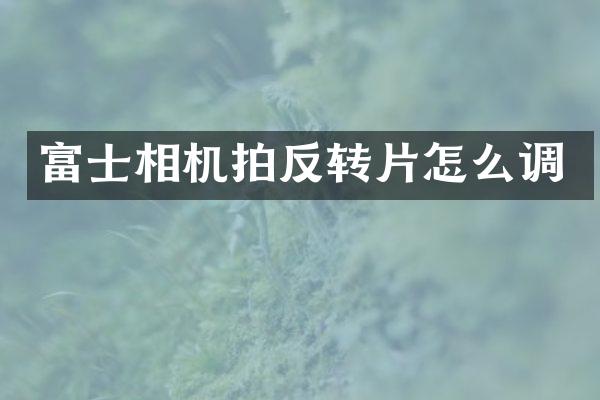 富士相机拍反转片怎么调