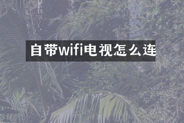 自带wifi电视怎么连