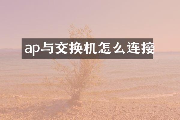 ap与交换机怎么连接