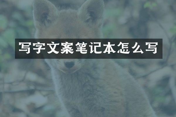 写字文案笔记本怎么写