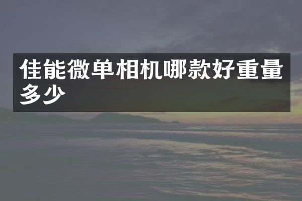 佳能微单相机哪款好重量多少