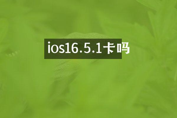 ios16.5.1卡吗
