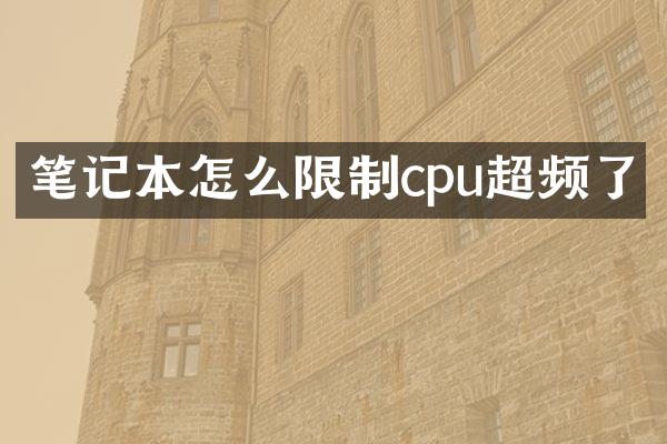 笔记本怎么限制cpu超频了