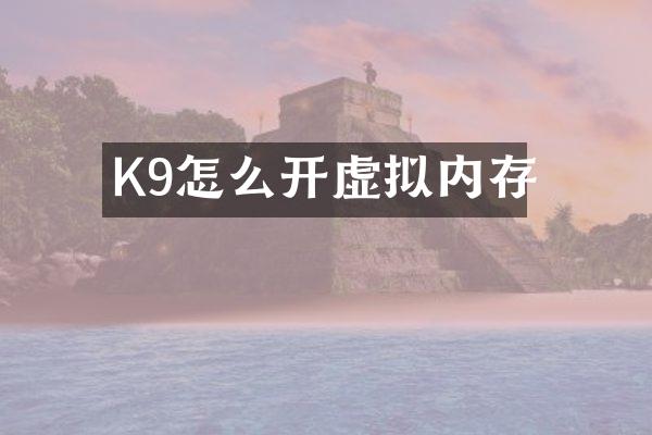 K9怎么开虚拟内存