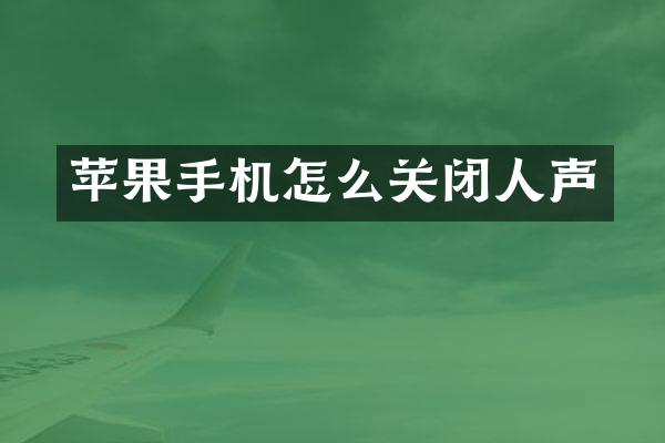 苹果手机怎么关闭人声