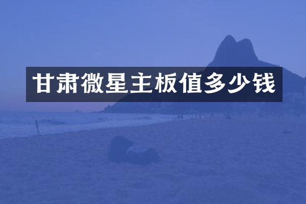 甘肃微星主板值多少钱