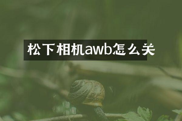 相机awb怎么关
