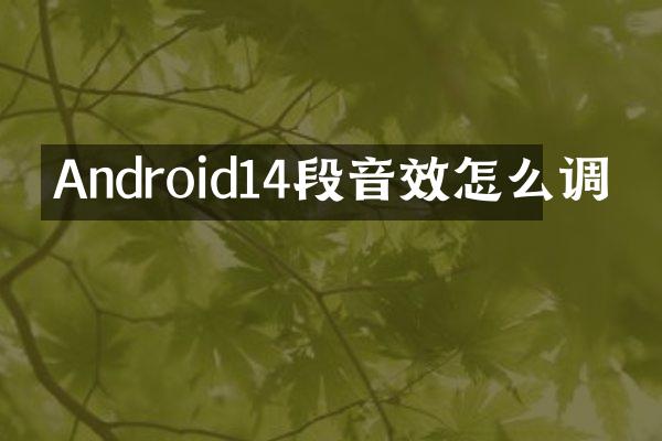 Android14段音效怎么调