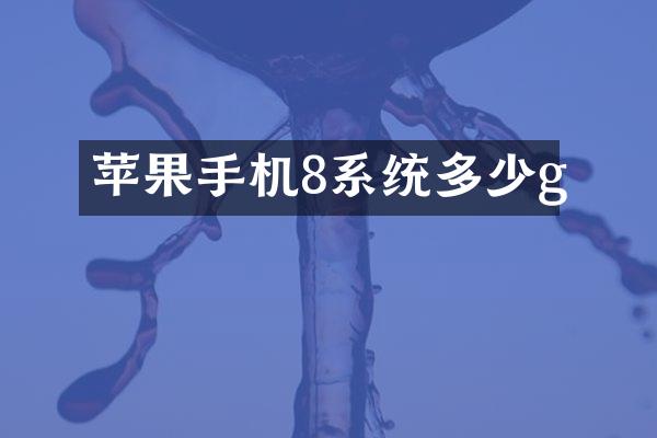 苹果手机8系统多少g