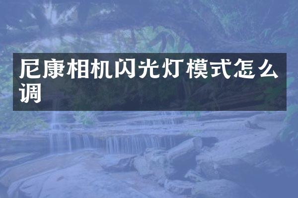 尼康相机闪光灯模式怎么调