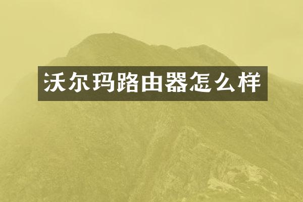 沃尔玛路由器怎么样