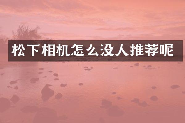 相机怎么没人推荐呢