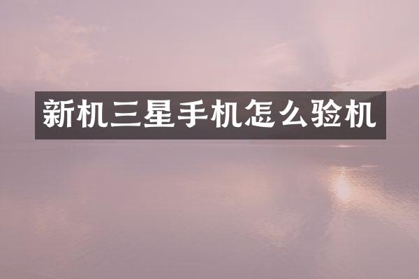 新机三星手机怎么验机