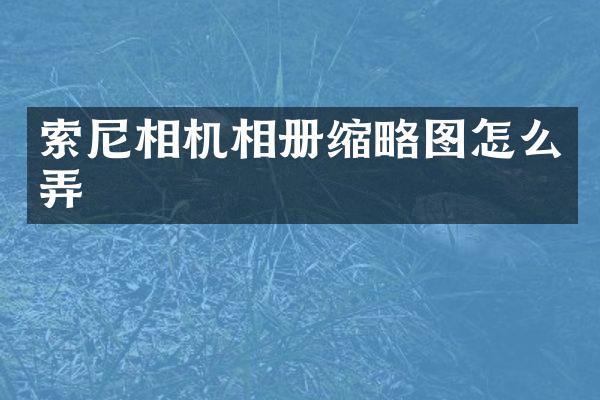 相机相册缩略图怎么弄