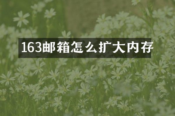 163邮箱怎么扩大内存