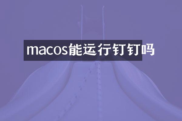 macos能运行钉钉吗