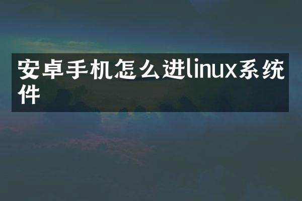 安卓手机怎么进linux系统文件