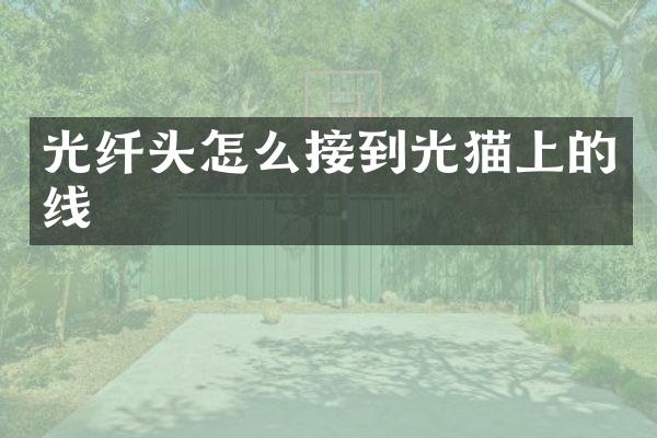 光纤头怎么接到光猫上的线