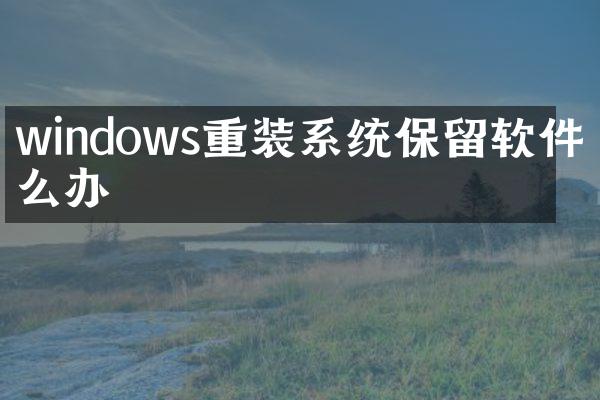 windows重装系统保留软件怎么办