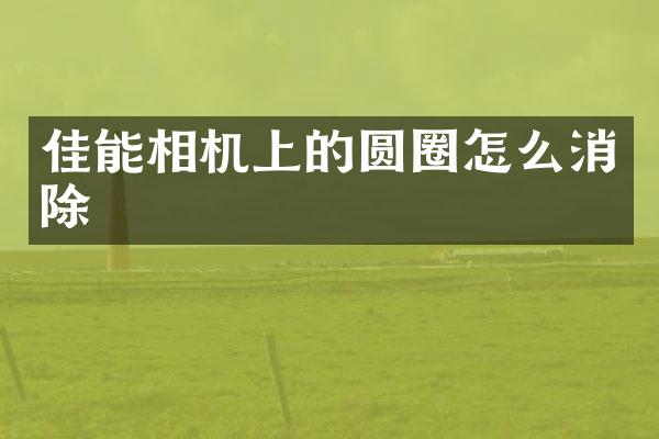 佳能相机上的圆圈怎么消除