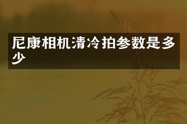 尼康相机清冷拍参数是多少
