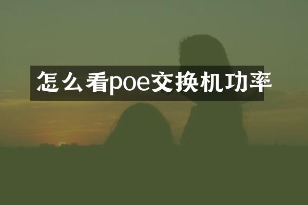 怎么看poe交换机功率