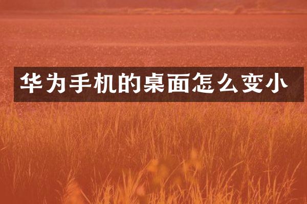 华为手机的桌面怎么变小