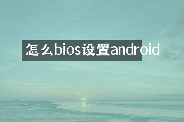 怎么bios设置android