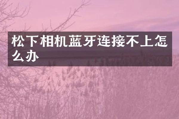 相机蓝牙连接不上怎么办