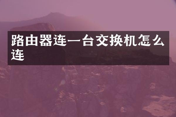 路由器连一台交换机怎么连