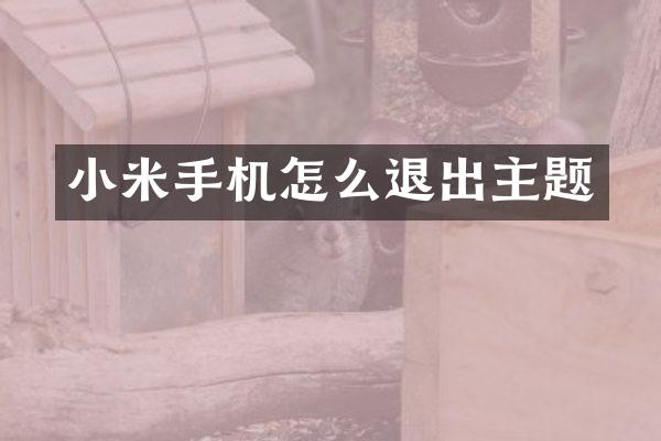 小米手机怎么退出主题