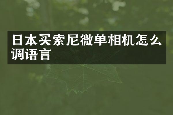 日本买微单相机怎么调语言