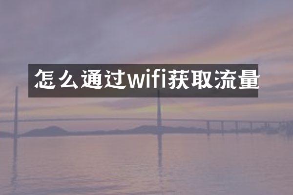 怎么通过wifi获取流量