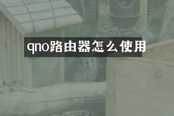qno路由器怎么使用