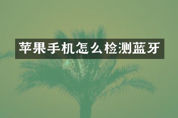 苹果手机怎么检测蓝牙