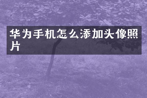 华为手机怎么添加头像照片
