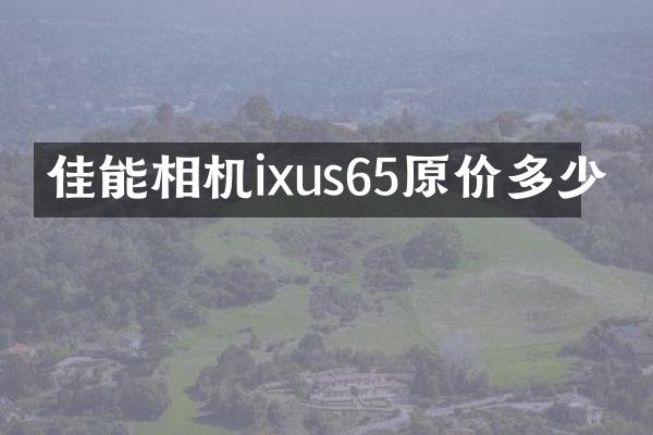 佳能相机ixus65原价多少