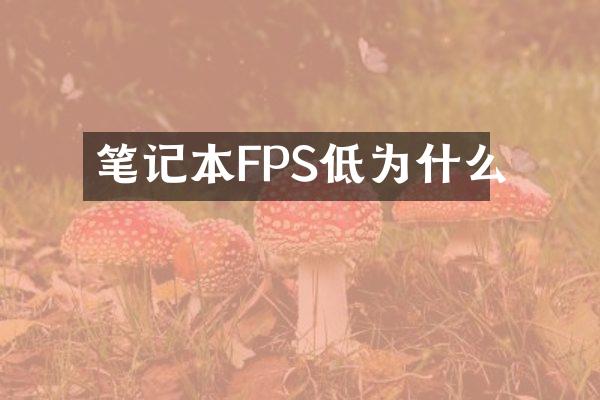 笔记本FPS低为什么