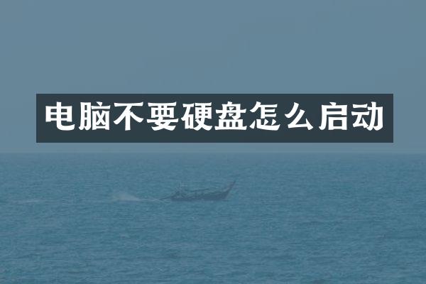 电脑不要硬盘怎么启动