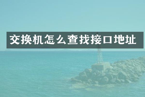 交换机怎么查找接口地址