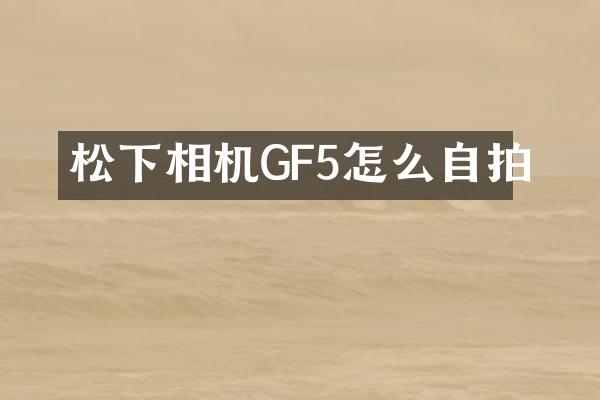 相机GF5怎么