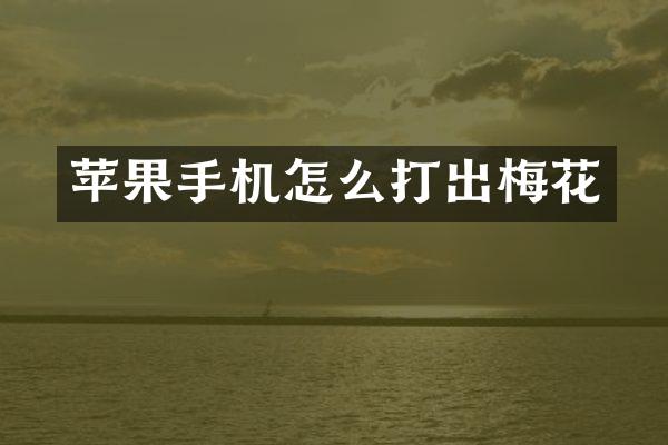 苹果手机怎么打出梅花
