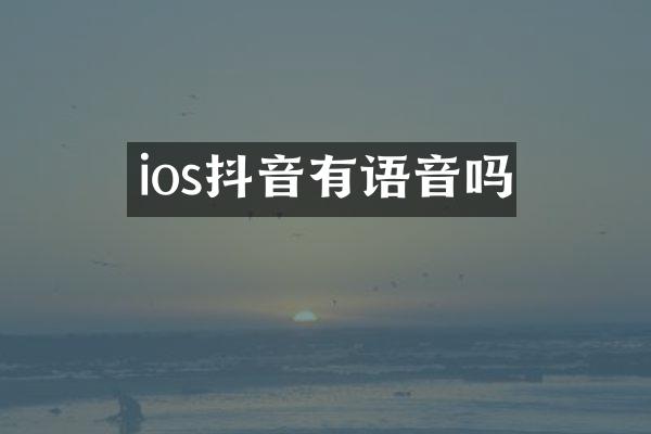 ios抖音有语音吗