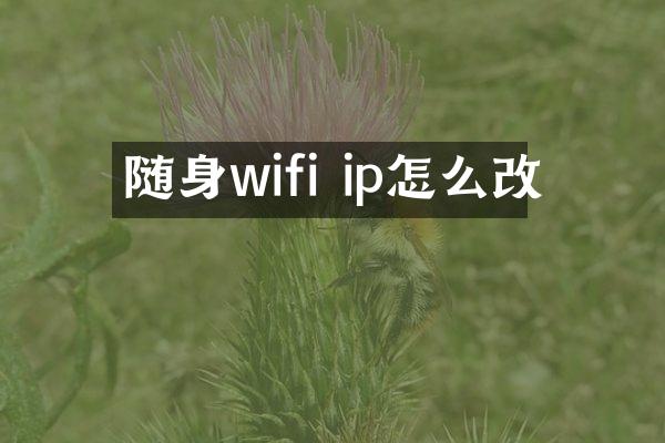 随身wifi ip怎么改