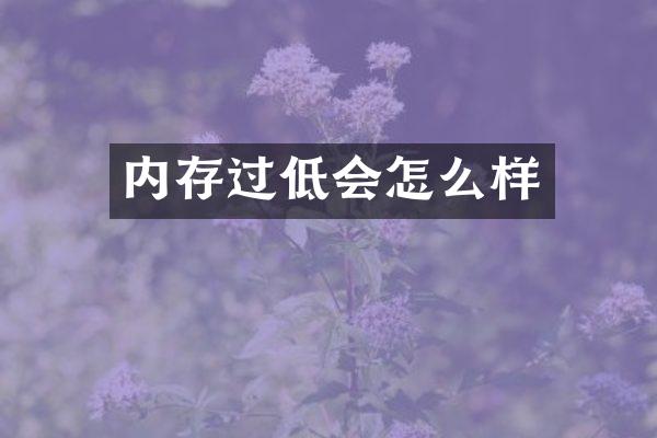 内存过低会怎么样