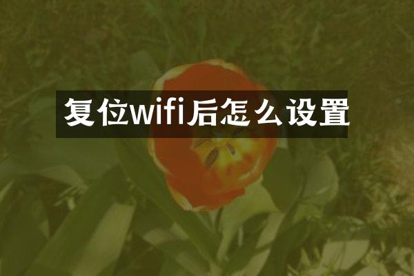 复位wifi后怎么设置