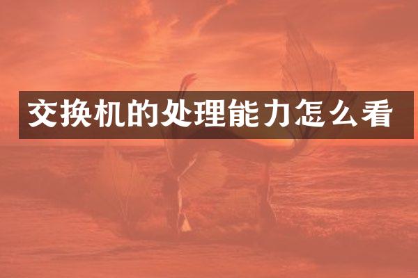 交换机的处理能力怎么看